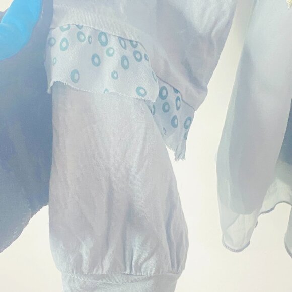 Beautiful TINY Embroidered Boho Blouse – Light Blue, Size L, Made in China - Picture 10 of 12